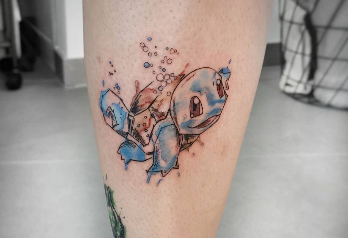watercolour aquarell pokemon tattoo